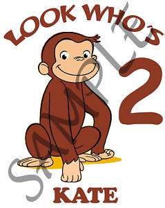 Personalized Curious George Birthday T Shirt Add Name  