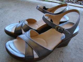 NEW* SANITA SABINA Sandals PEWTER Metallic leather Size 39 8 9  