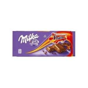 Milka Daim Chocolate Bar 100g   Pack of 6  Grocery 