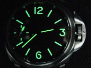 PARNIS MM17 MILITARY 44MM WATCH GREEN SANDWICH DIAL BLK  