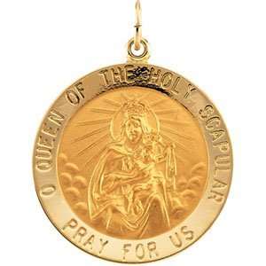    14K Yellow Gold 25.00 mm Scapular Medal CleverEve Jewelry