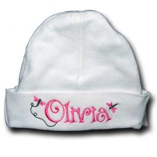 OOAK Custom Embroidered Monogram Baby Beanie Hat ~CUTE~  