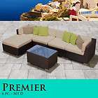   New Modular 6 Piece Outdoor Wicker Patio Set 06d Luxury Furniture Sand