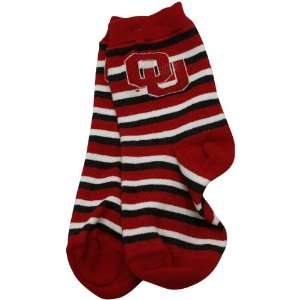  Oklahoma Sooners Toddler Crimson Black Sport Stripe Socks 