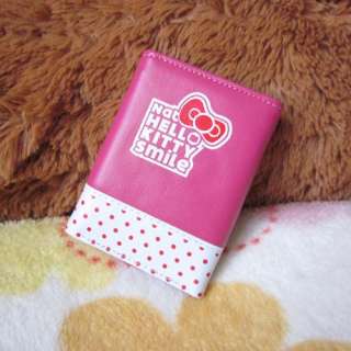 Pop HelloKitty With Big Bow Girl Women Tri Fold Card Bag Purse Wallet 