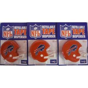  3 Pack Buffalo Bills NFL Tape Dispenser Helmets Sports 