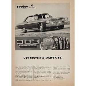  1967 Print Ad Dodge Dart 383 Four Barrel GT Muscle Car 