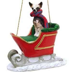  Chinese Crested in a Sleigh Christmas Ornament