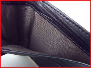 Fashion Safe Button Nice Bifold Black PU Leather Purse Wallet ID Card 