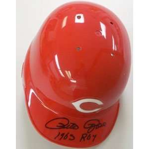  Pete Rose Signed Reds Mini Helmet   1963 ROY Sports 