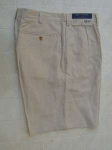 Daniel Mens Silk Linen 35 Shorts Monaco Dress Pants Golf Tan Beige Tan 