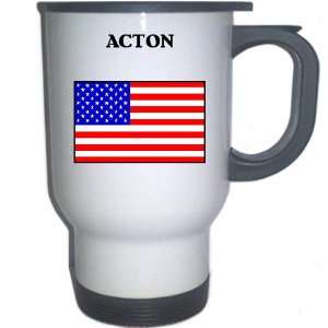  US Flag   Acton, Massachusetts (MA) White Stainless Steel 