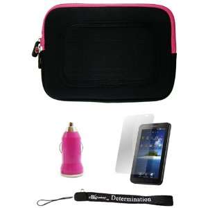  Pink/Black Sleeve with Interior Fur Padding for Samsung 