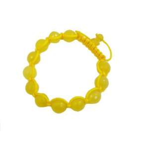  10mm Unisex Macrame Yellow Agate Bracelet 