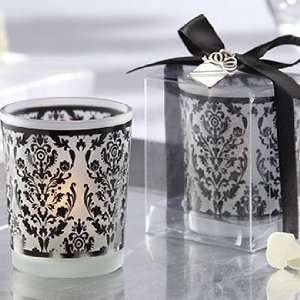  Davids Bridal Damask Glass Tea Light Holder   Set of 4 