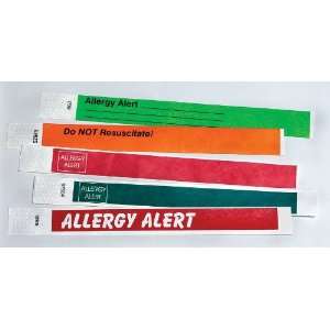   Allergy Alert, Red w/ White Lettering, Block at Edge of Band (500 pk