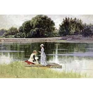  A Pleasant Afternoon by Alfred Thomas Bricher. Size 16.00 