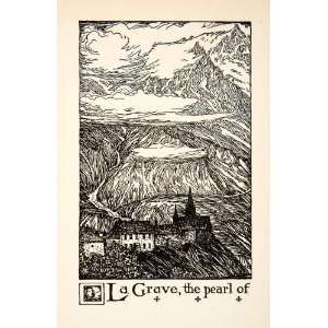  1927 Lithograph Grave France Meije Glacier Landscape 