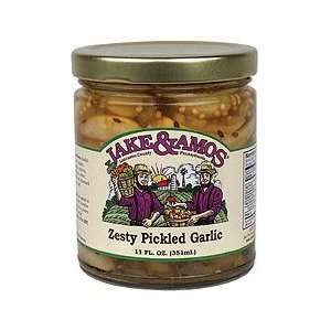 Jake & Amos Zesty Pickled Garlic, Jar Grocery & Gourmet Food