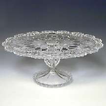 ROYALTY CRYSTAL FOOTED CAKE PLATE STAND SERVER 13 D.  