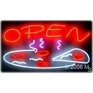 Neon Sign   OPEN (Pizza Logo)   Extra Grocery & Gourmet Food