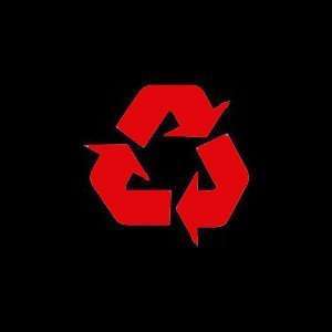  Recycling Symbol RED vinyl cut out sticker 4.5   NOTEBOOK 