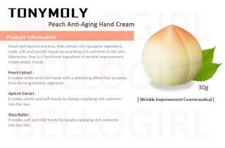 Tonymoly Peach Anti Aging Hand Cream 30g BELLOGIRL  