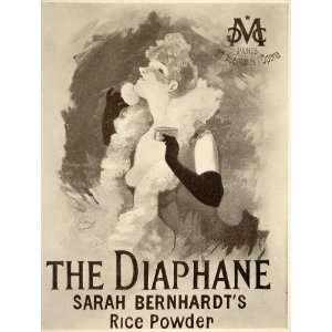  1913 Diaphane Sarah Bernhardt Jules Cheret Mini Poster 