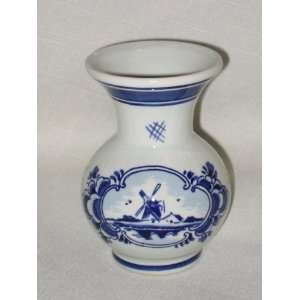  Vintage Delft Holland Pottery 4 Inch Windmill Scene Bud 