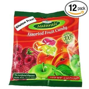 Ragolds Naturals Assorted Fruit Filled Candy, 4 Ounce Bags (Pack of 12 