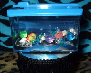 Monster High or Barbie Doll house fish tank aquarium furniture OOAK 