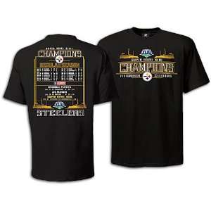 Steelers NFL SB XLIII Champion Schedule T   Mens ( sz. XL, Black 
