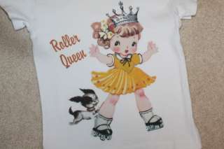   Vintage Lucys ~ Roller Girl Queen Tee Shirt Skating ~ Boutique  