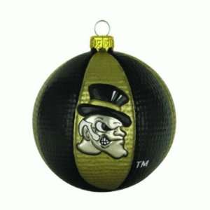  WAKE FOREST DEMON DEACONS GLASS CHRISTMAS ORNAMENTS (3 