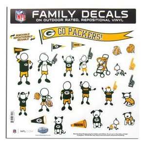 Green Bay Packers 11in x 11in Family Car Decal Sheet 