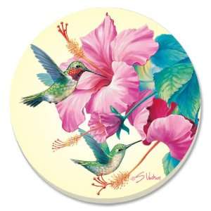  CounterArt Rubythroat and Hibiscus Absorbent Coasters, Set 