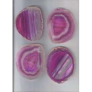  Pink Brazilian Agate Coaster Set of 4 Actual Agates That 