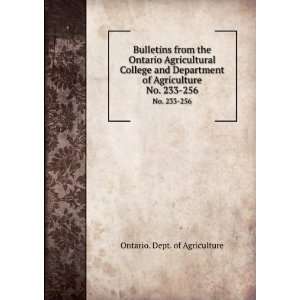   Department of Agriculture. No. 233 256 Ontario. Dept. of Agriculture