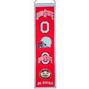 Ohio State Buckeyes Wool 8x32 Heritage Banner  Sports 