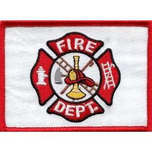  White Fire Dept Flag Arts, Crafts & Sewing