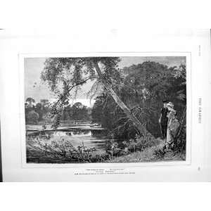  1877 Royal Academy Fine Art Romance River Trees Country 