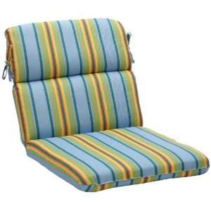   Perfect Outdoor Blue/Green Stripe Round Chair Cushion