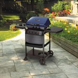  BTU 2 Burner Gas Grill with Side Burner, Blue Patio, Lawn & Garden