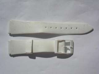 RK white plastic gents size watch strap 19 mm  