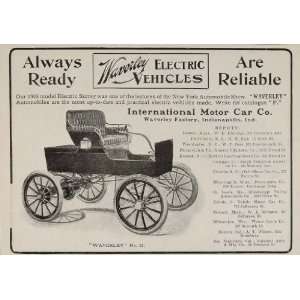  1903 ORIG. Ad Waverley Electric Car No. 21 Indianapolis 