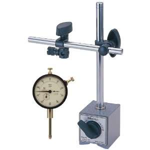 Mitutoyo 64PKA079 Magnetic Stand With Dial Indicator, 1 Travel, 0.001 