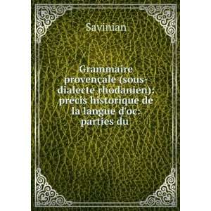  Grammaire provenÃ§ale (sous dialecte rhodanien) prÃ 