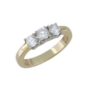  Dianna   size 10.25 14K Gold Three Stone Diamond Ring 