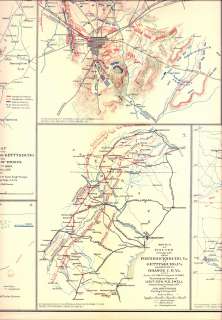 1863 CIVIL WAR MAP CSA GEN. R. E. LEE GETTYSBURG PA.  