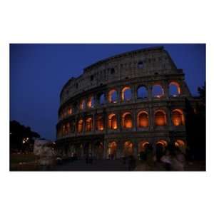  Colosseum at Night Poster (24.00 x 18.00)